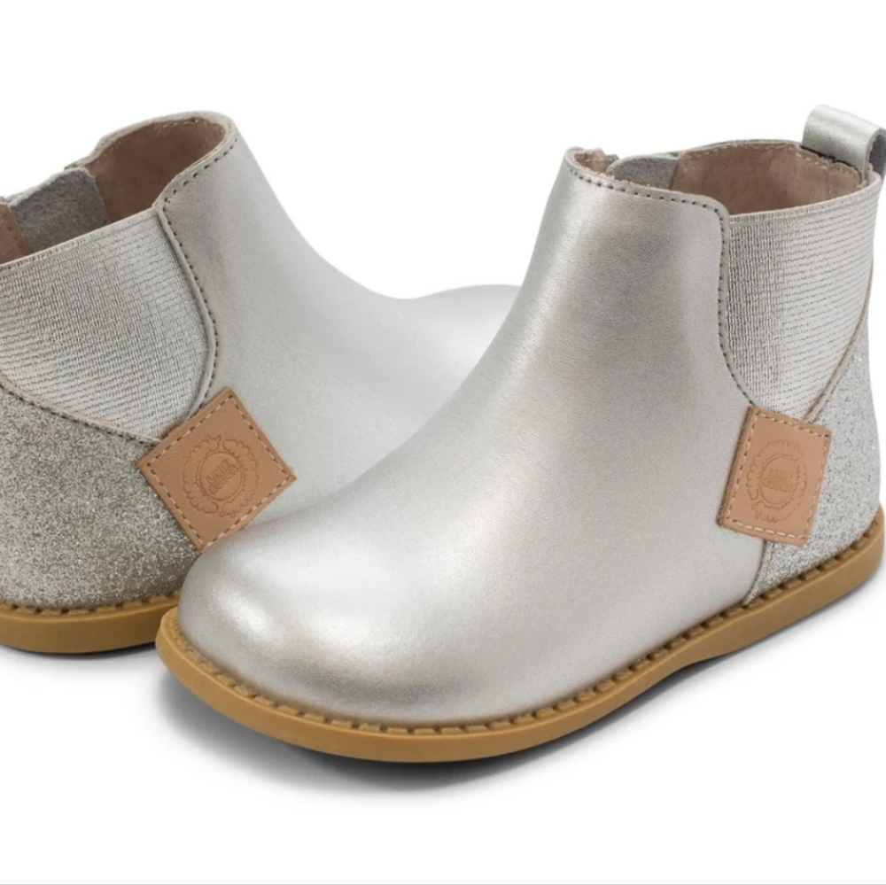 Livie & Luca Wink Silver Metallic Kids Boots 13